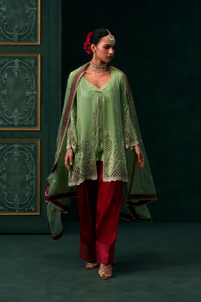 Aaira Organza Embroidered Jacket Set