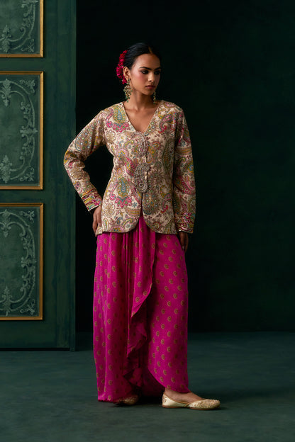 Vritika Crepe Embroidered Jacket Set
