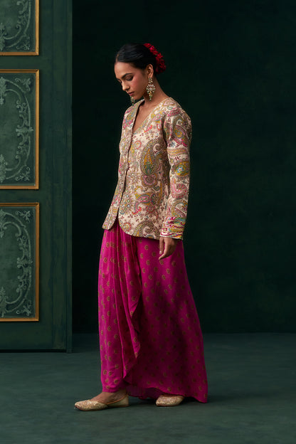 Vritika Crepe Embroidered Jacket Set