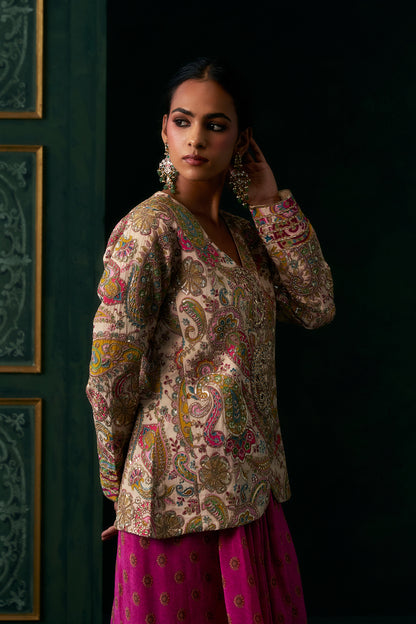 Vritika Crepe Embroidered Jacket Set