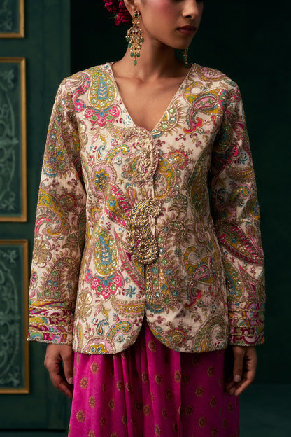 Vritika Crepe Embroidered Jacket Set