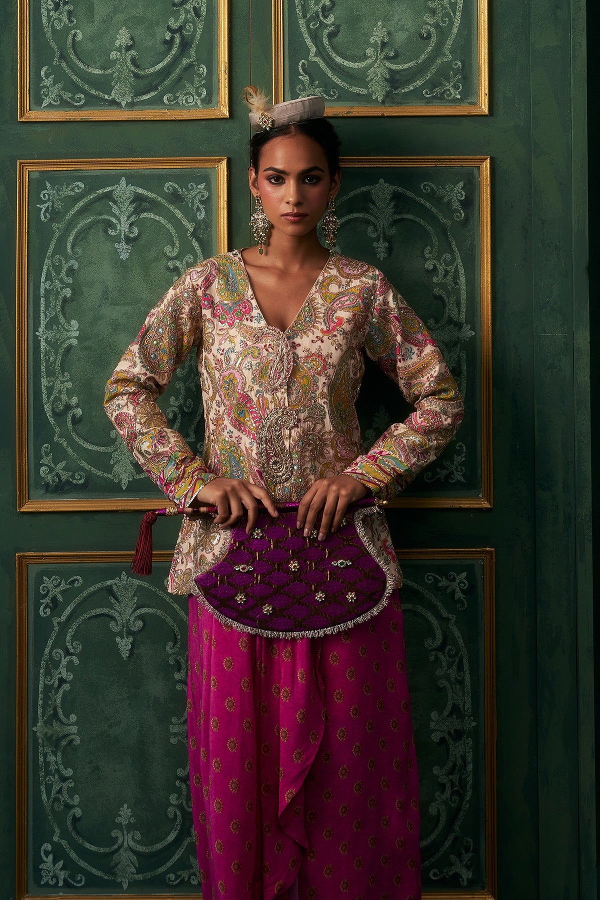 Vritika Crepe Embroidered Jacket Set