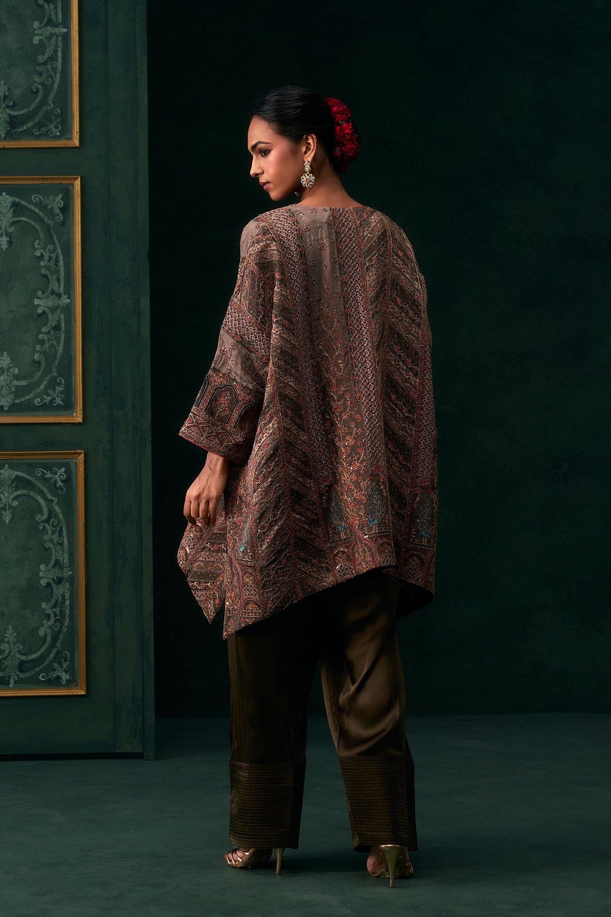 Naureen Crepe Satin Embroidered Matching Set
