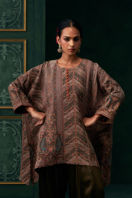 Naureen Crepe Satin Embroidered Matching Set