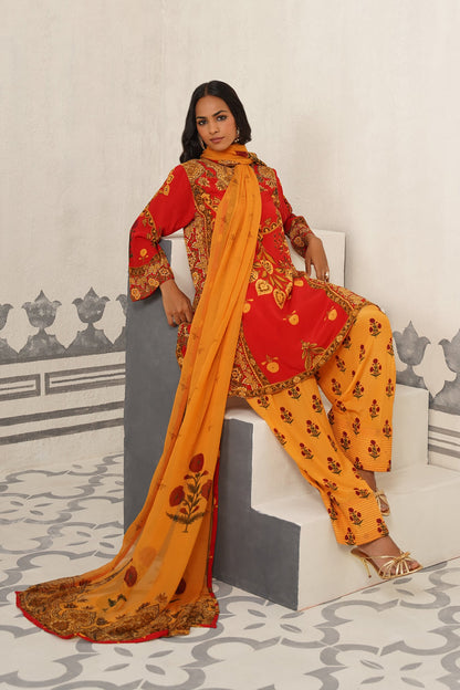 Vanya Crepe Printed Suit Set