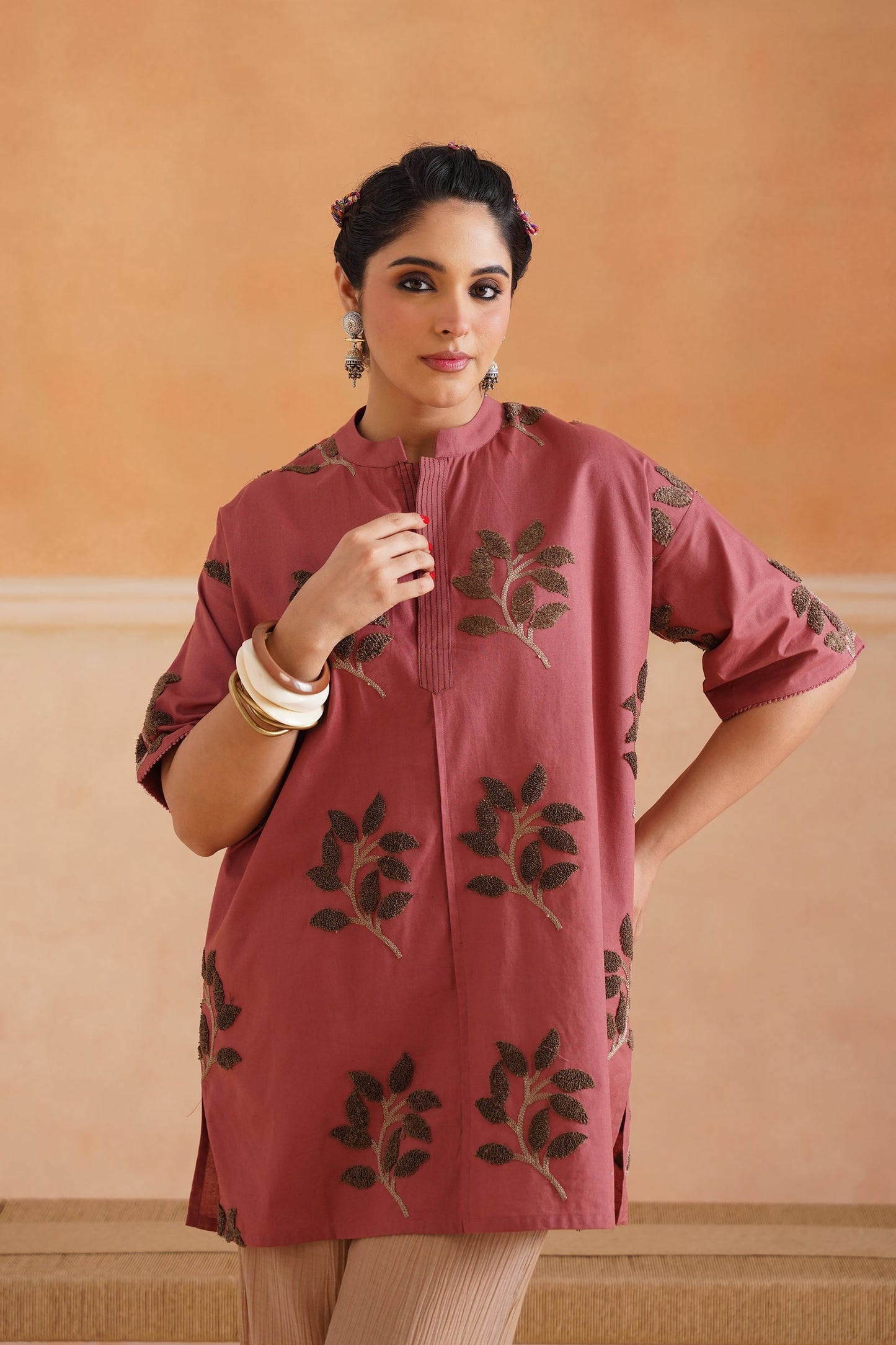 Charvi Cotton Embroidered Matching Set - Neetika Chopra