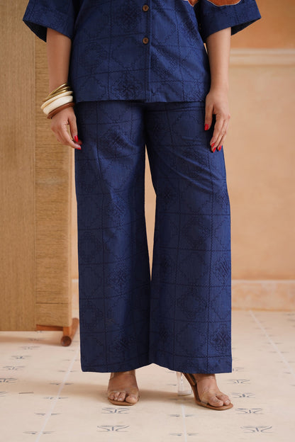 Anna Cotton Denim Embroidered Matching Set - Neetika Chopra