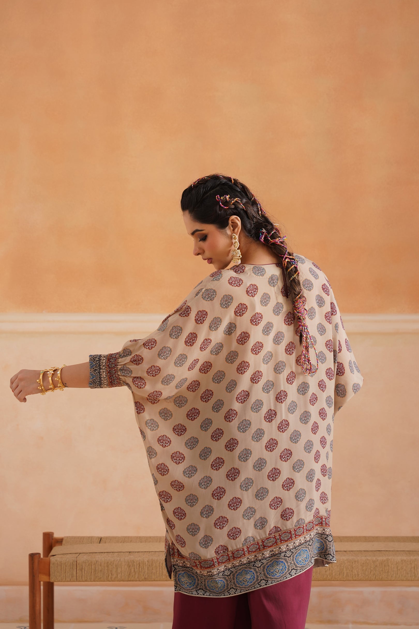 Saya Printed Crepe Hand Embroidered Matching Set - Neetika Chopra