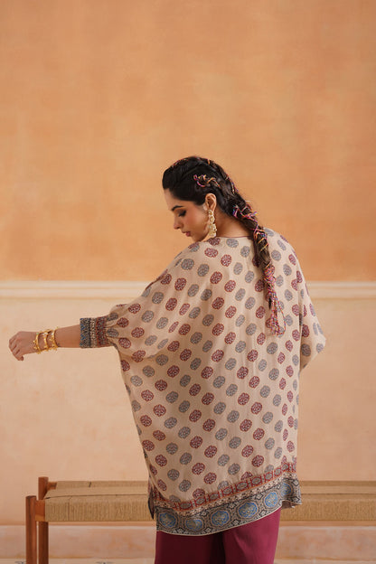 Saya Printed Crepe Hand Embroidered Matching Set - Neetika Chopra