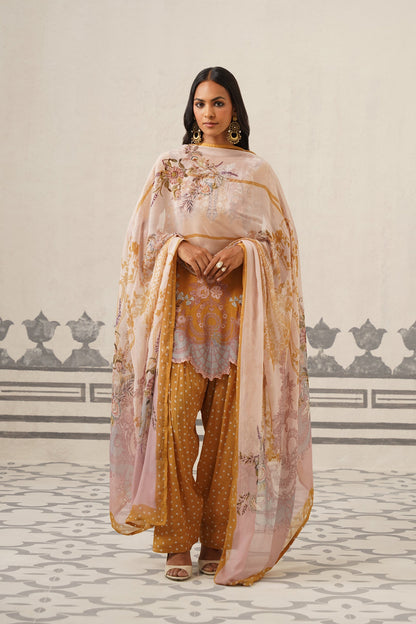 Roma Crepe Printed Scalloped Matching Set