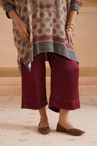 Saya Printed Crepe Hand Embroidered Matching Set - Neetika Chopra