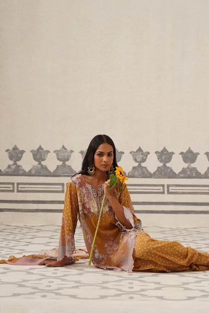 Roma Crepe Printed Scalloped Matching Set