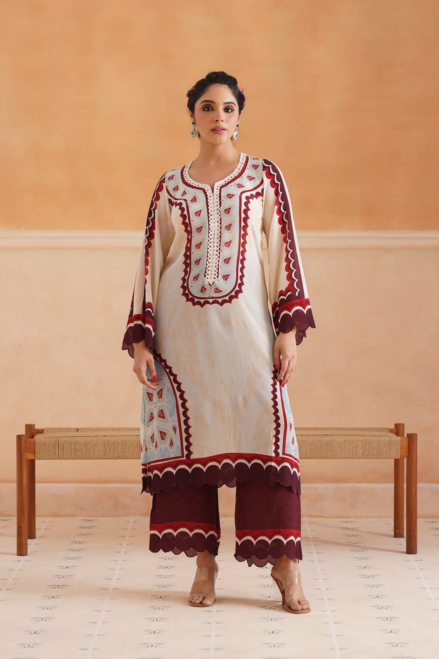 Abeer Printed Crepe Matching Set - Neetika Chopra