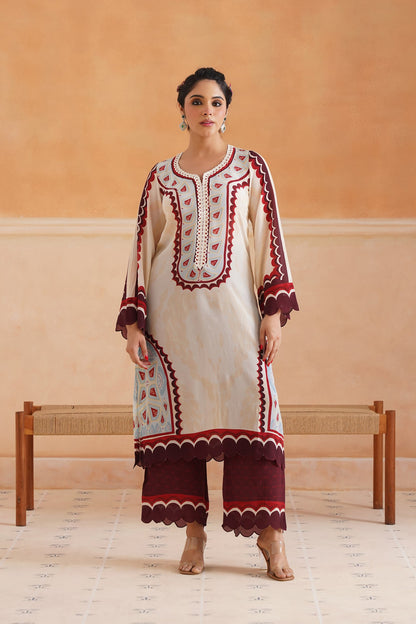 Abeer Printed Crepe Matching Set - Neetika Chopra