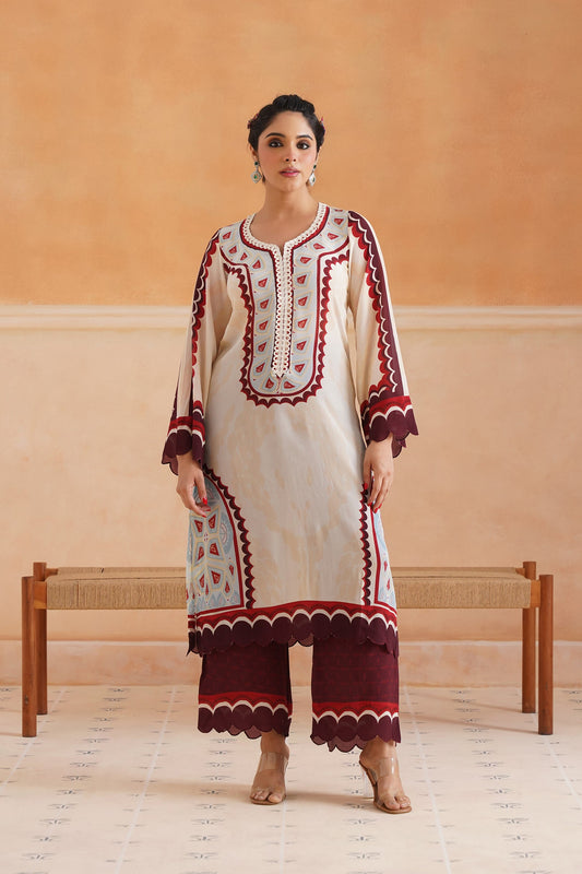 Abeer Printed Crepe Matching Set - Neetika Chopra