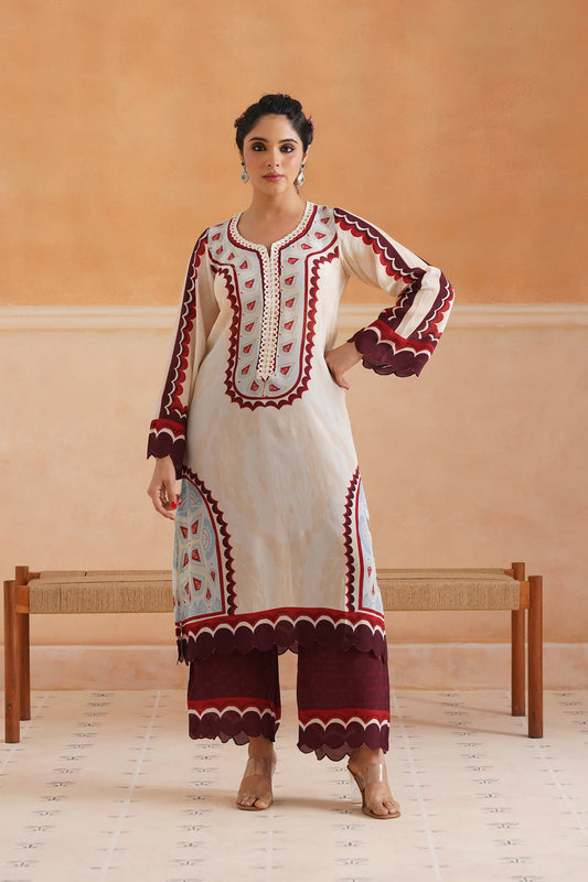 Abeer Printed Crepe Matching Set - Neetika Chopra
