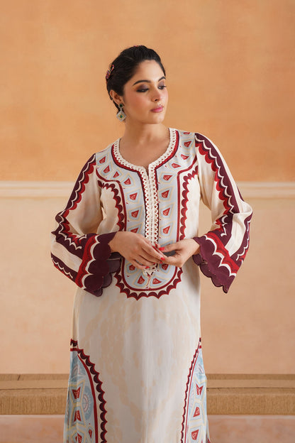 Abeer Printed Crepe Matching Set - Neetika Chopra