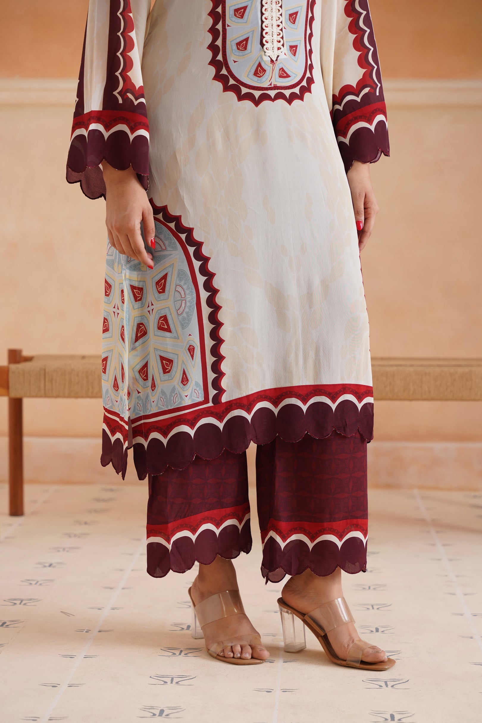 Abeer Printed Crepe Matching Set - Neetika Chopra
