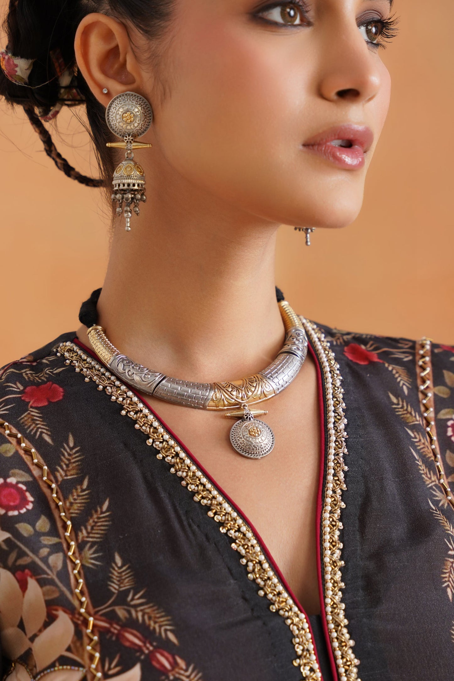 Lajja Printed Crepe Hand Embroidered Matching Set - Neetika Chopra
