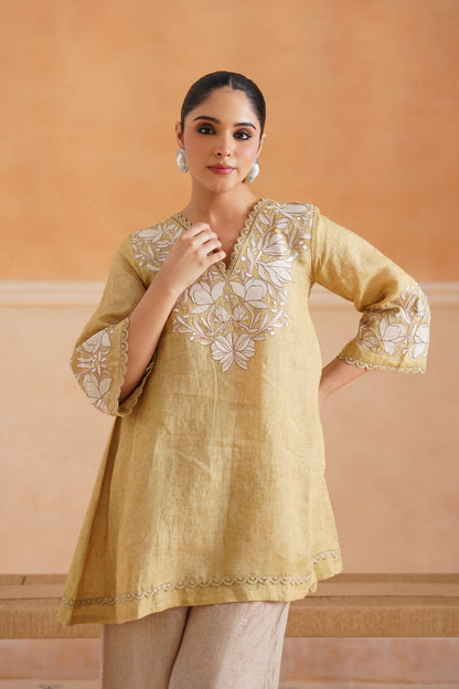 Luna Pure Linen Embroidered Matching Set - Neetika Chopra