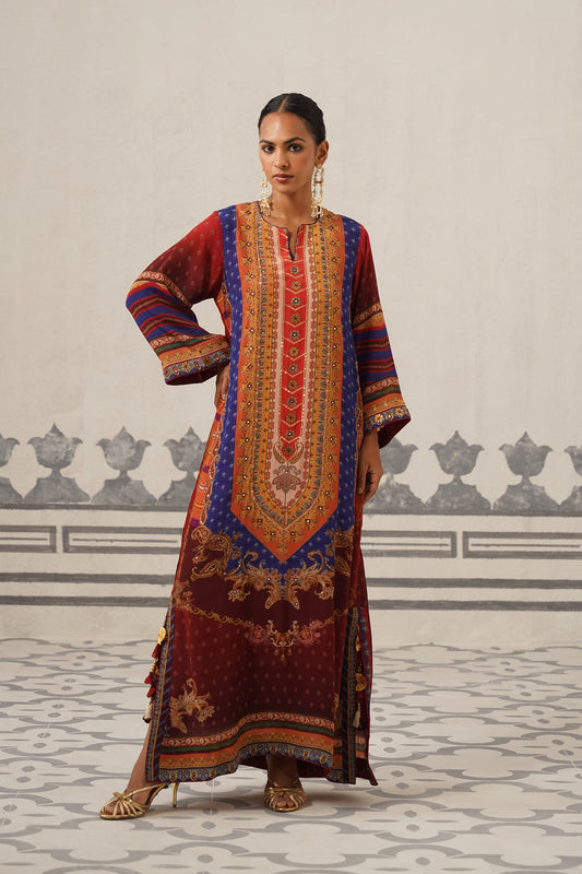 Adhira Crepe Embroidered Kaftan