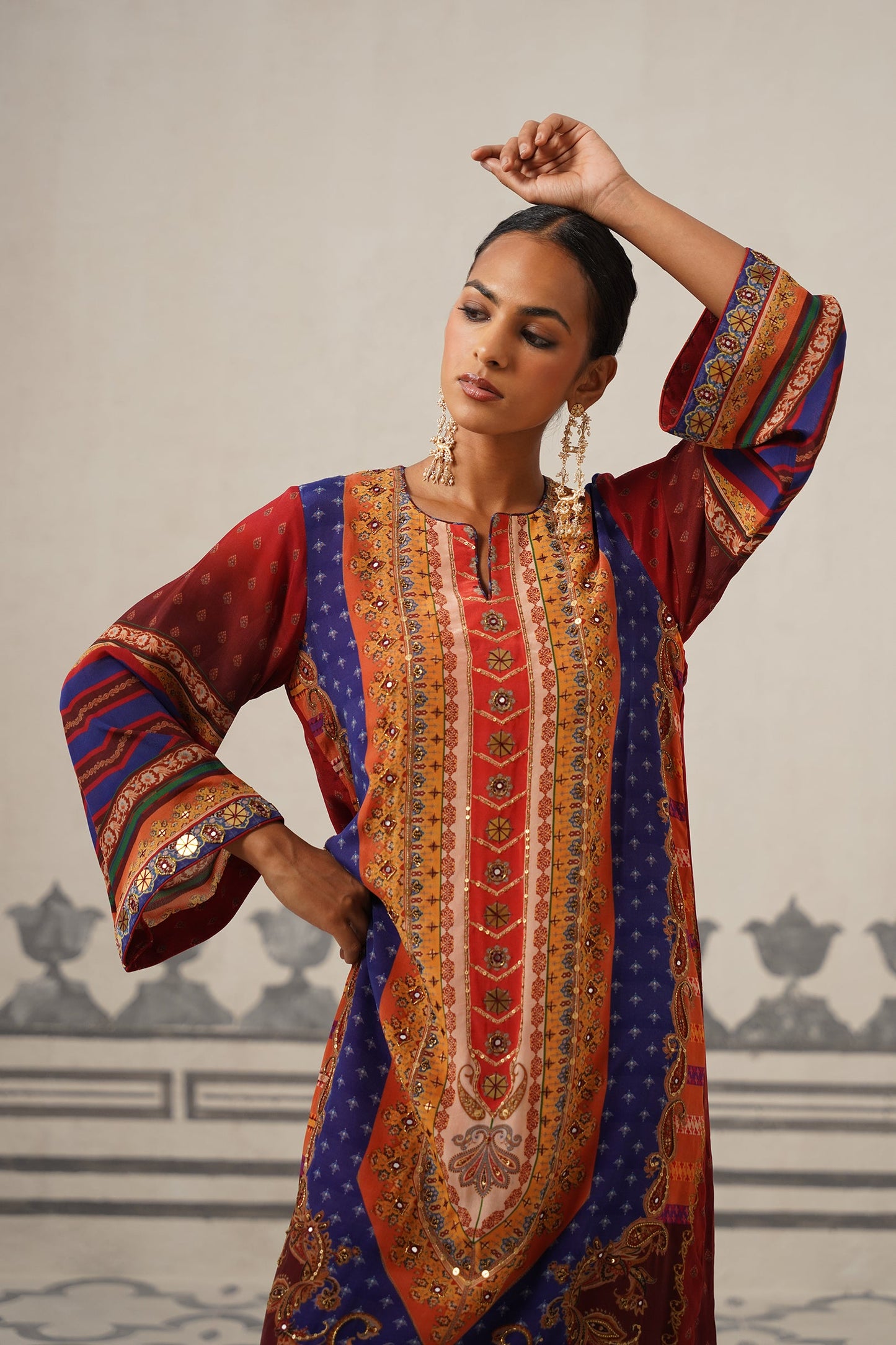 Adhira Crepe Embroidered Kaftan