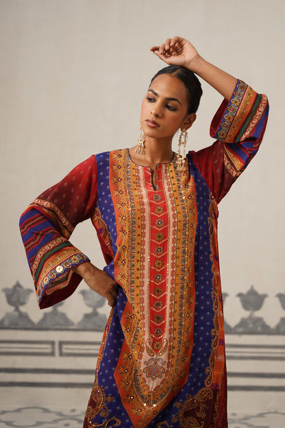 Adhira Crepe Embroidered Kaftan