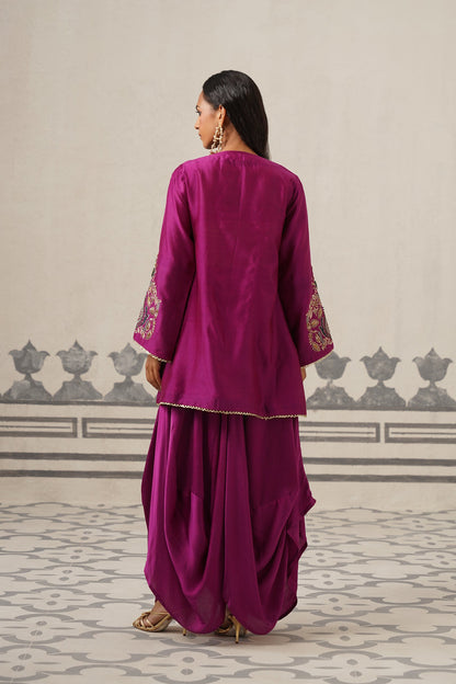 Soraya Chanderi Satin Embroidered Matching Set
