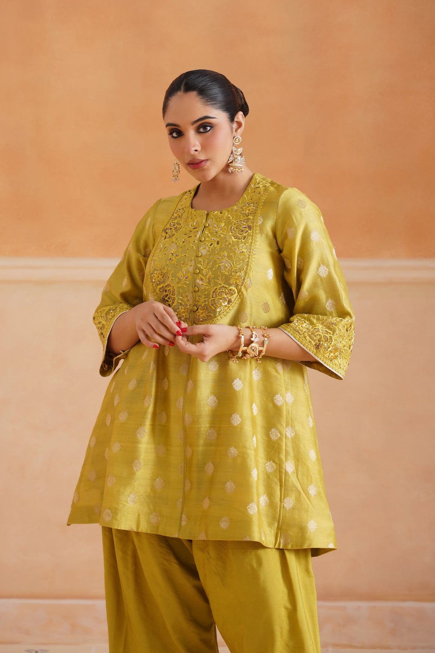 Varsha Cotton Chanderi Embroidered Suit Set - Neetika Chopra