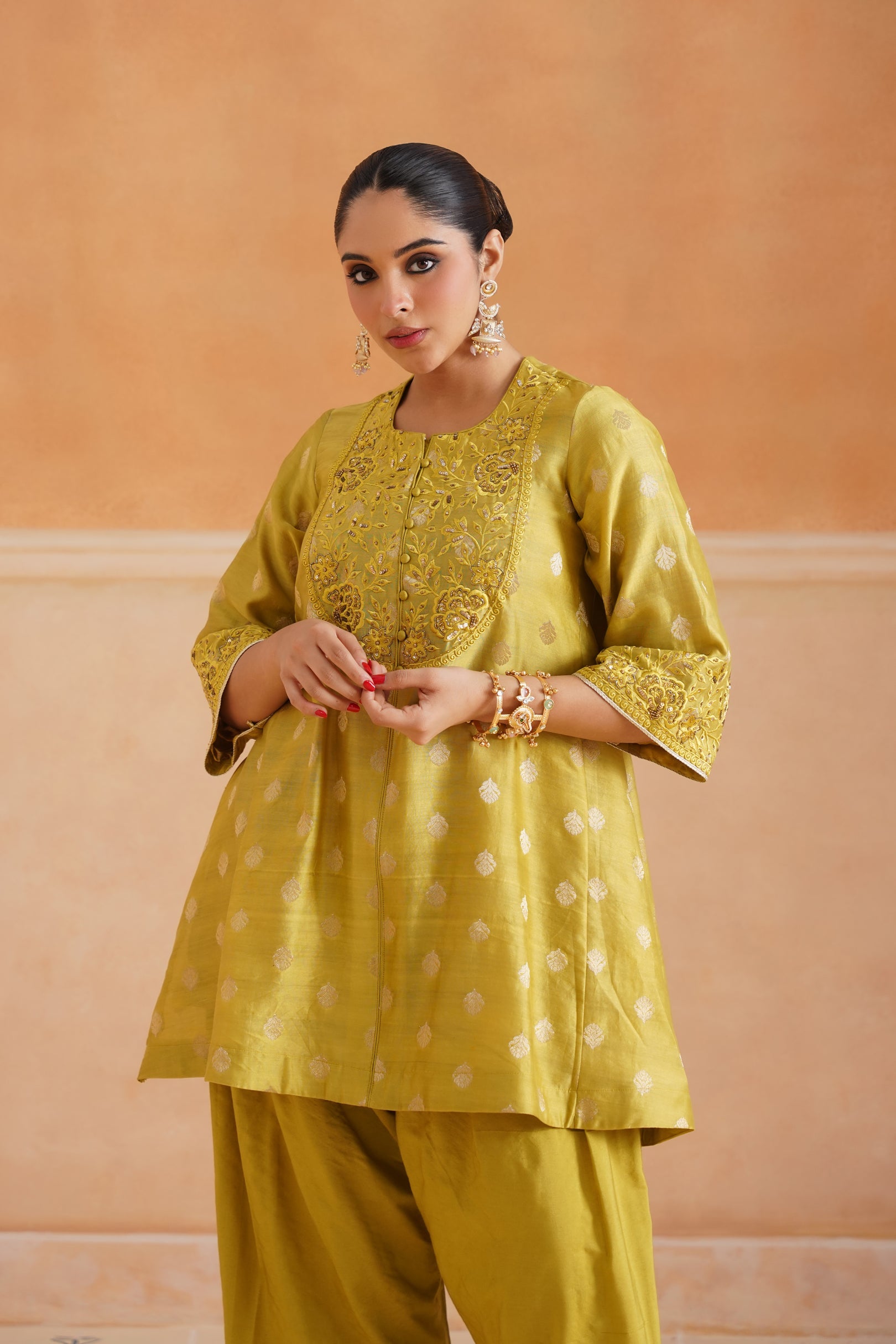 Varsha Cotton Chanderi Embroidered Suit Set - Neetika Chopra