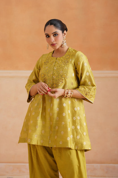 Varsha Cotton Chanderi Embroidered Suit Set - Neetika Chopra