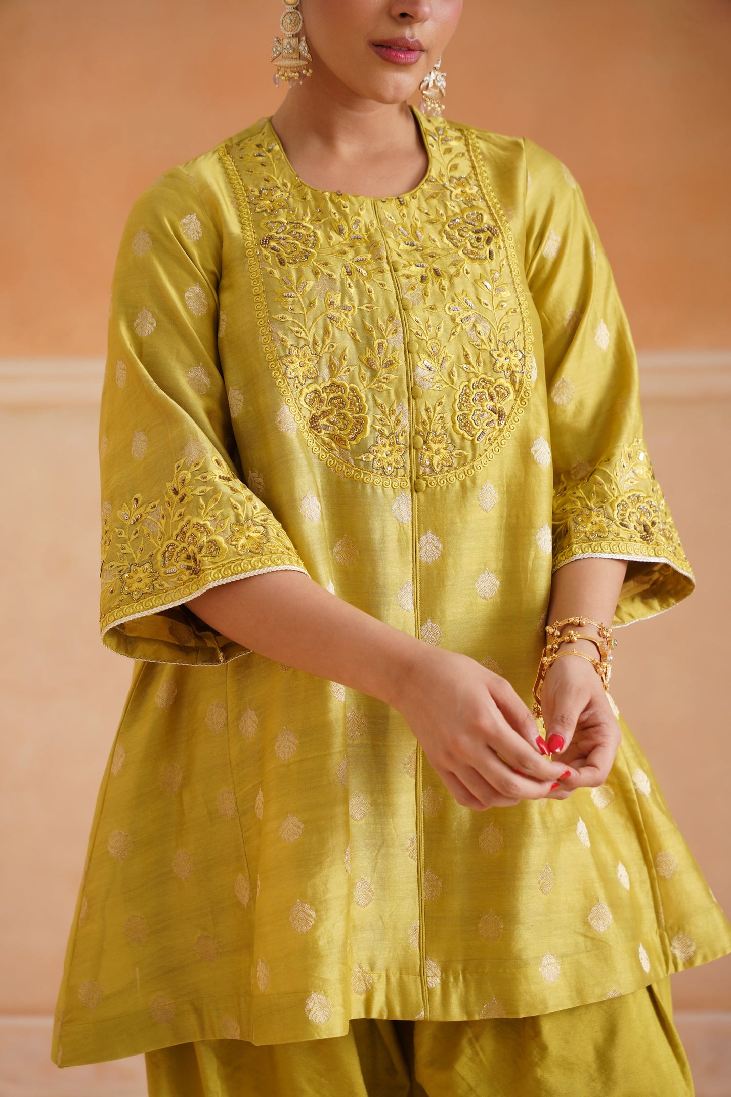 Varsha Cotton Chanderi Embroidered Suit Set - Neetika Chopra