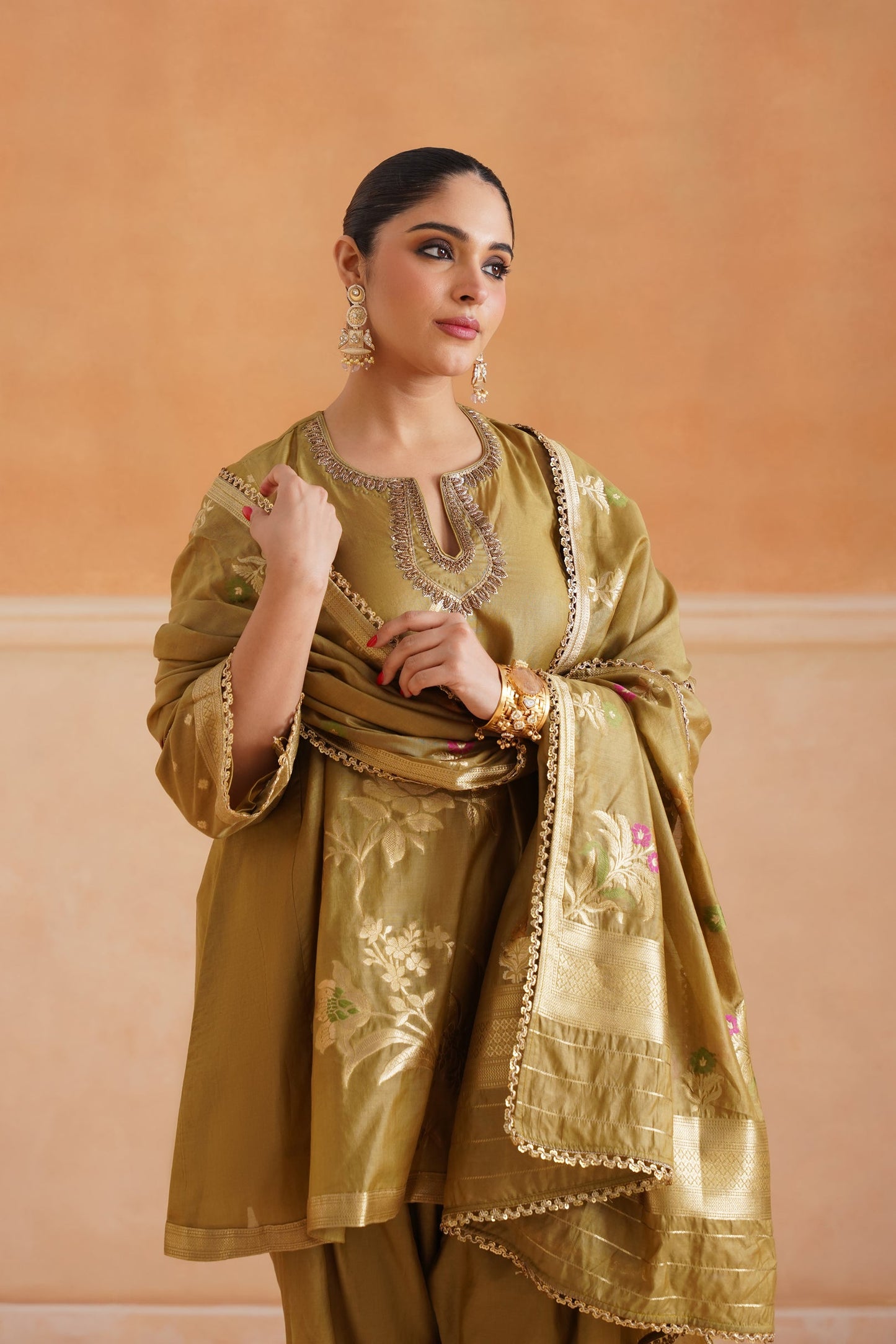 Koyel Chanderi Hand Embroidered Suit Set - Neetika Chopra