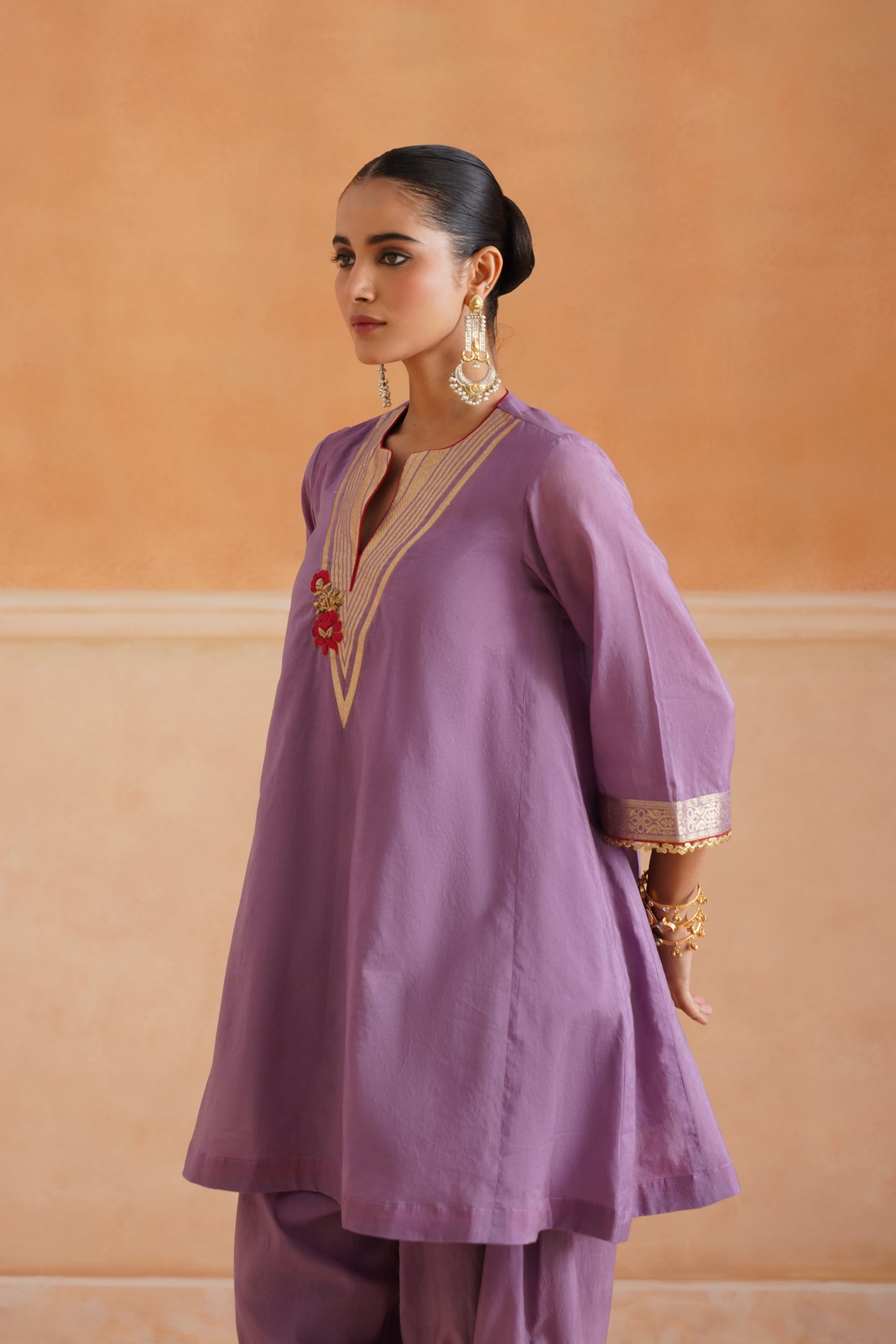 Thivya Chanderi Embroidered Suit Set - Neetika Chopra