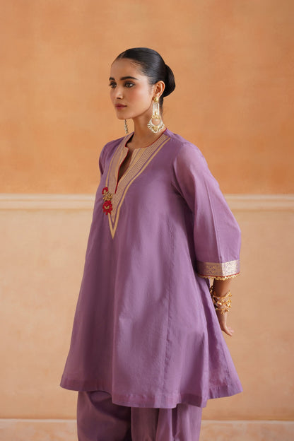 Thivya Chanderi Embroidered Suit Set - Neetika Chopra