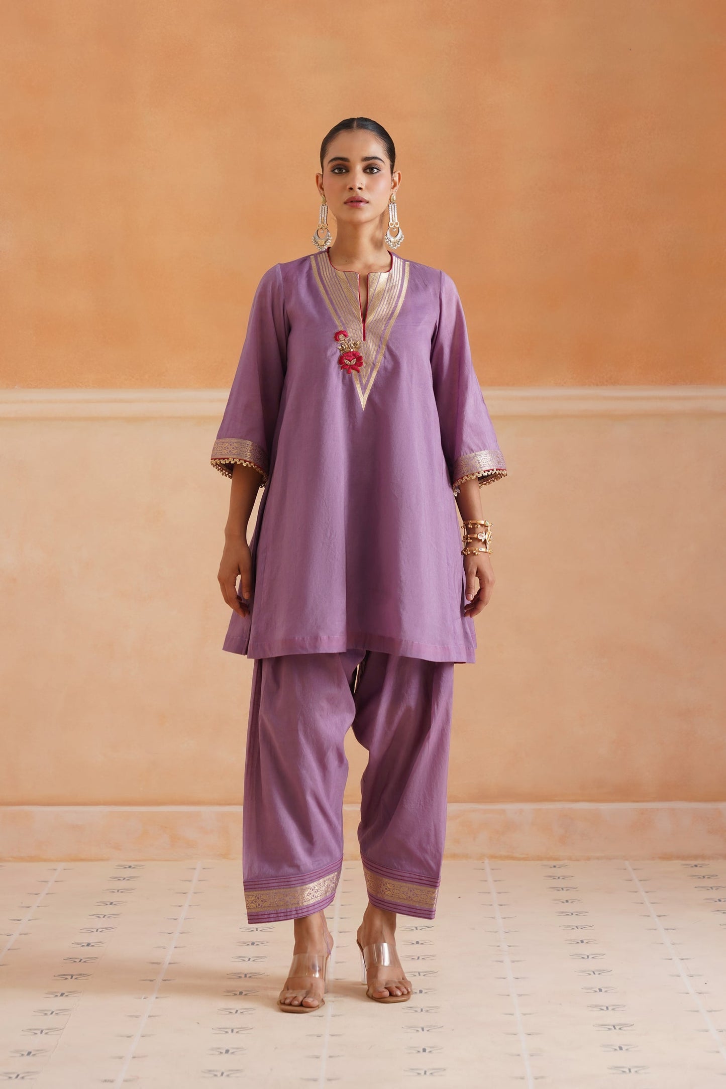 Thivya Chanderi Embroidered Suit Set - Neetika Chopra
