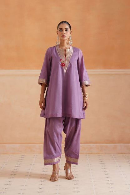 Thivya Chanderi Embroidered Suit Set - Neetika Chopra