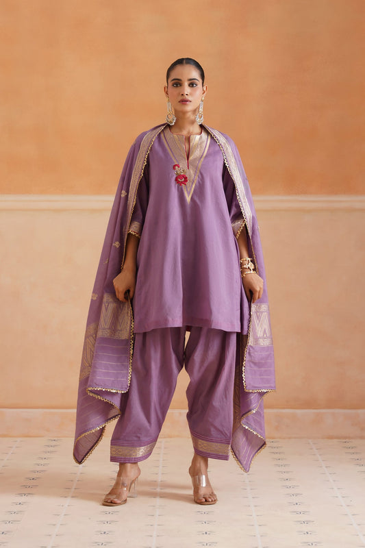 Thivya Chanderi Embroidered Suit Set - Neetika Chopra