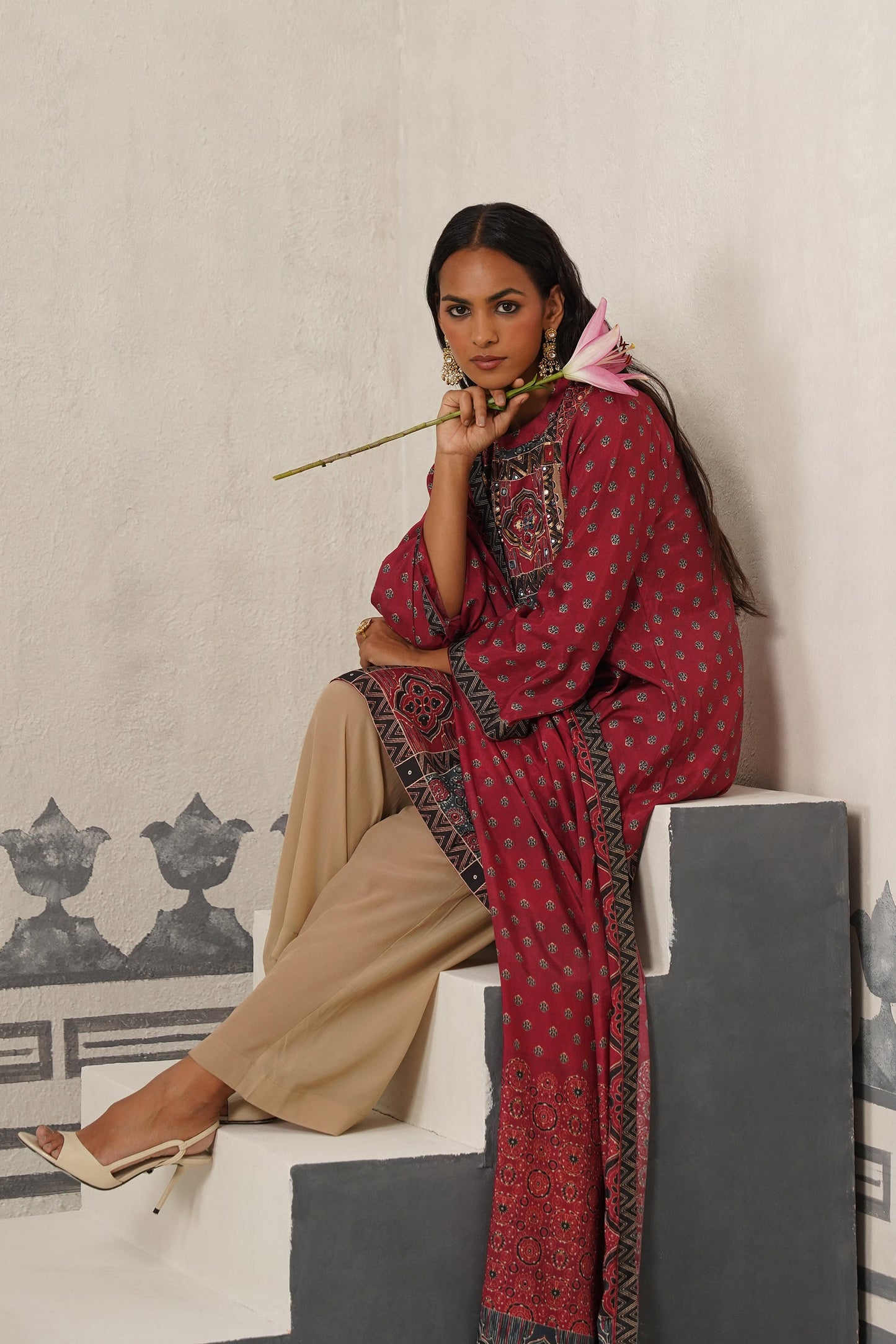 Tara Muslin Printed Embroidered Suit Set