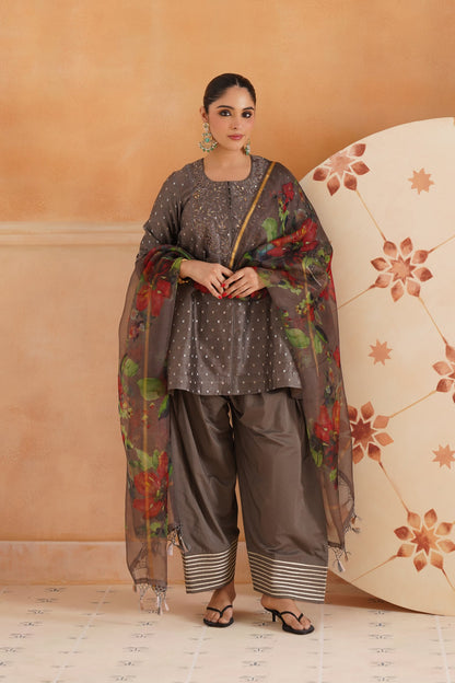 Thanishka Chanderi Embroidered Matching Set - Neetika Chopra