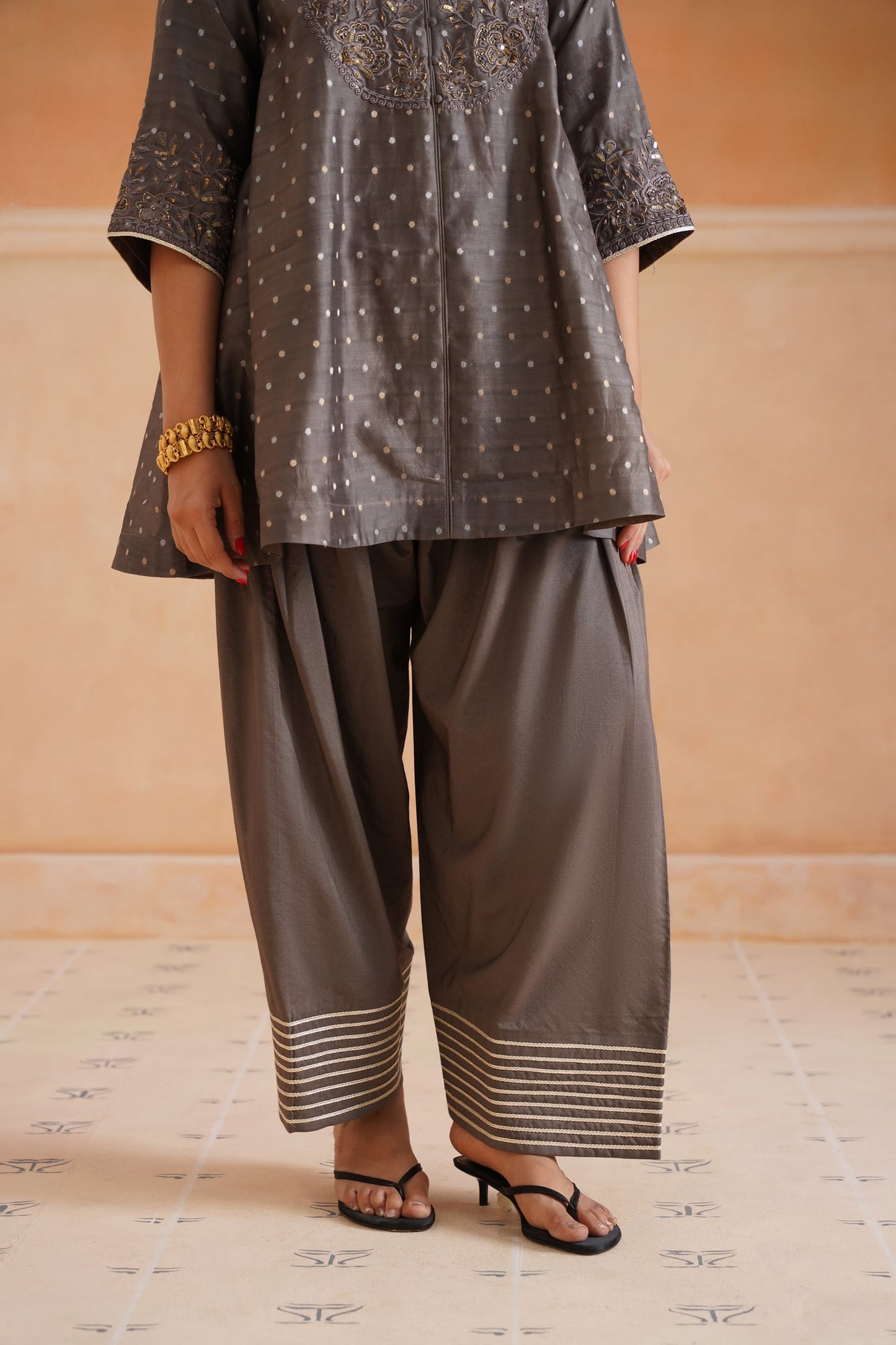 Thanishka Chanderi Embroidered Matching Set - Neetika Chopra