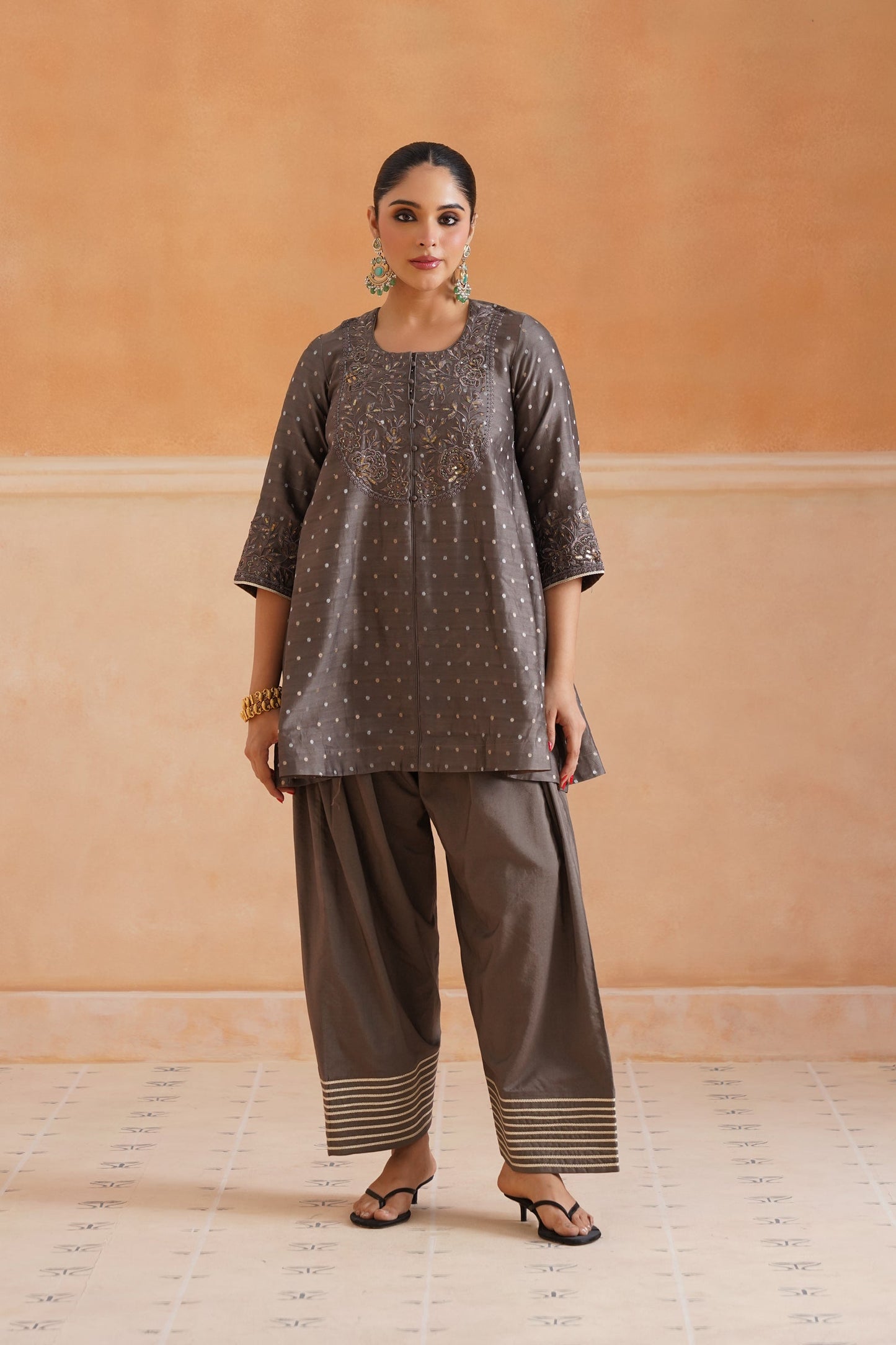 Thanishka Chanderi Embroidered Matching Set - Neetika Chopra