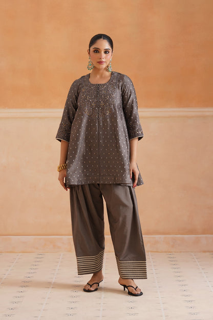 Thanishka Chanderi Embroidered Matching Set - Neetika Chopra