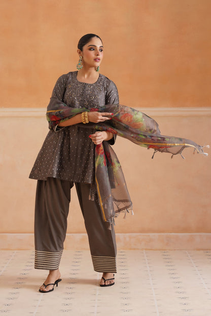 Thanishka Chanderi Embroidered Matching Set - Neetika Chopra