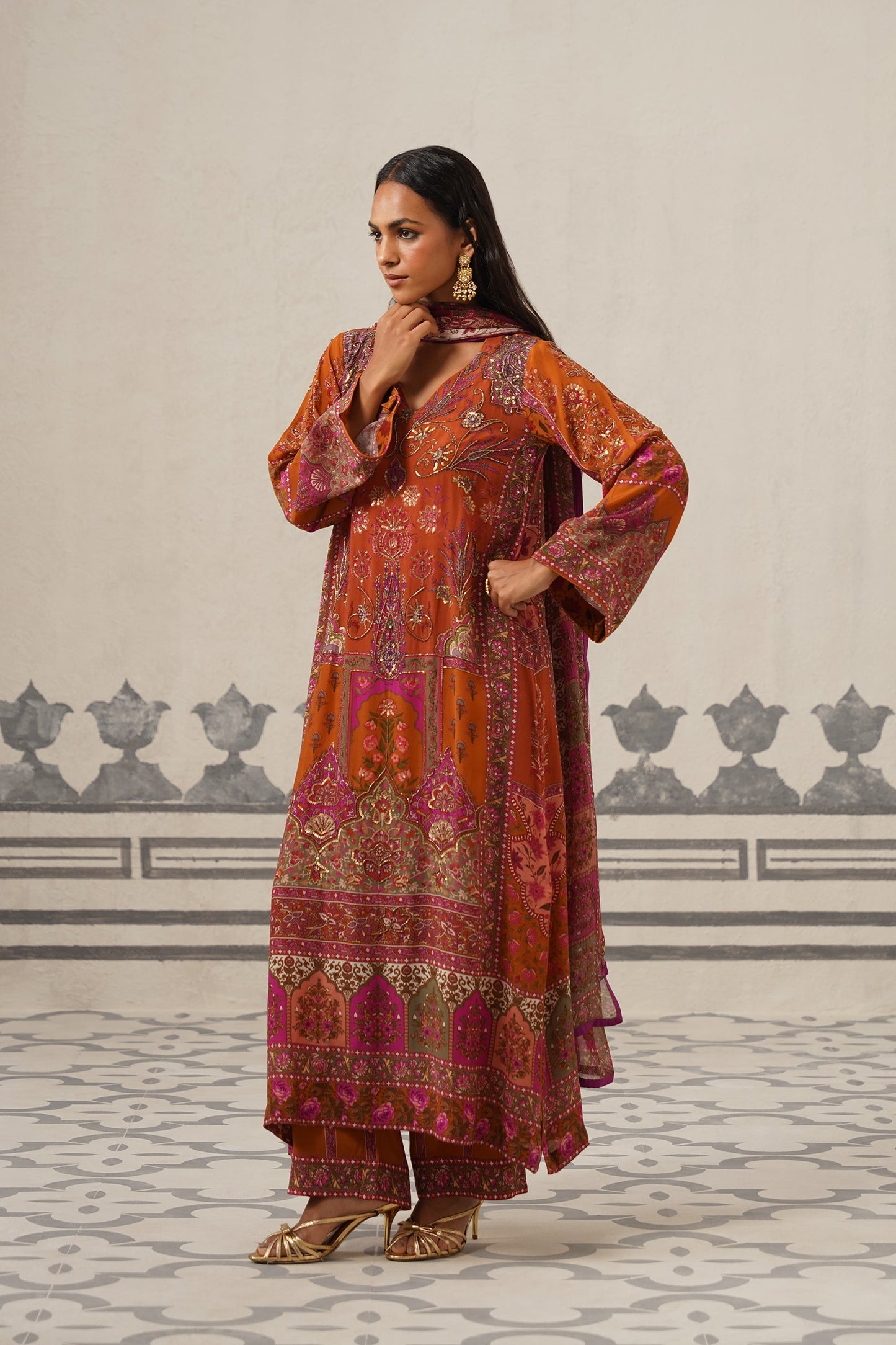 Miraaya Crepe Printed Embroidered Suit Set