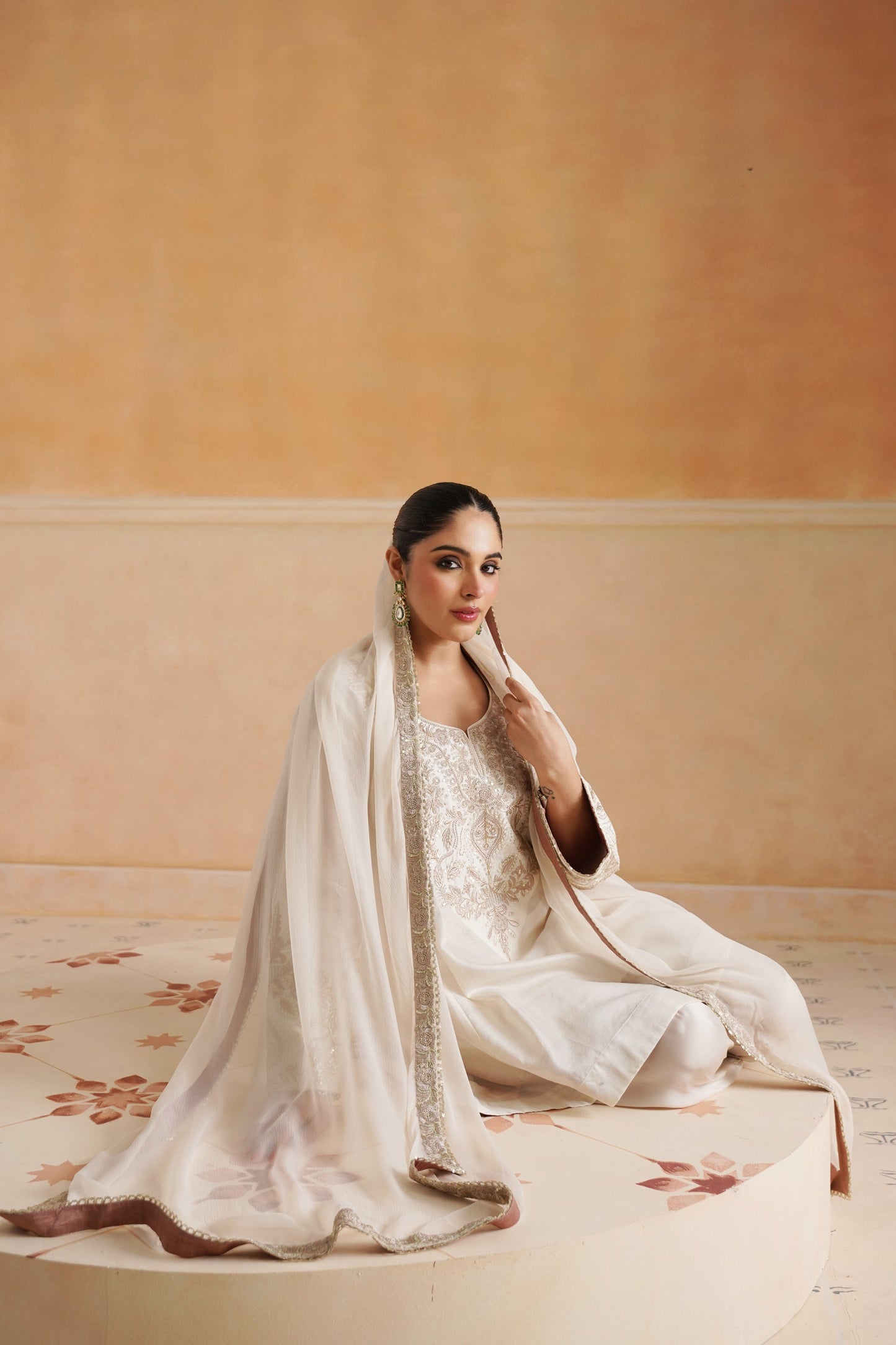 Bidisha Chanderi Satin Embroidered Matching Set - Neetika Chopra