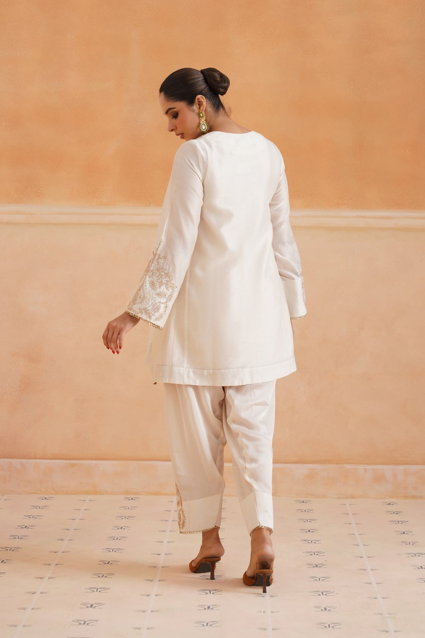 Bidisha Chanderi Satin Embroidered Matching Set - Neetika Chopra