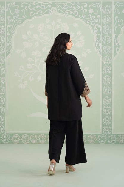 Black Chloe Embroidered Matching Set - Neetika Chopra