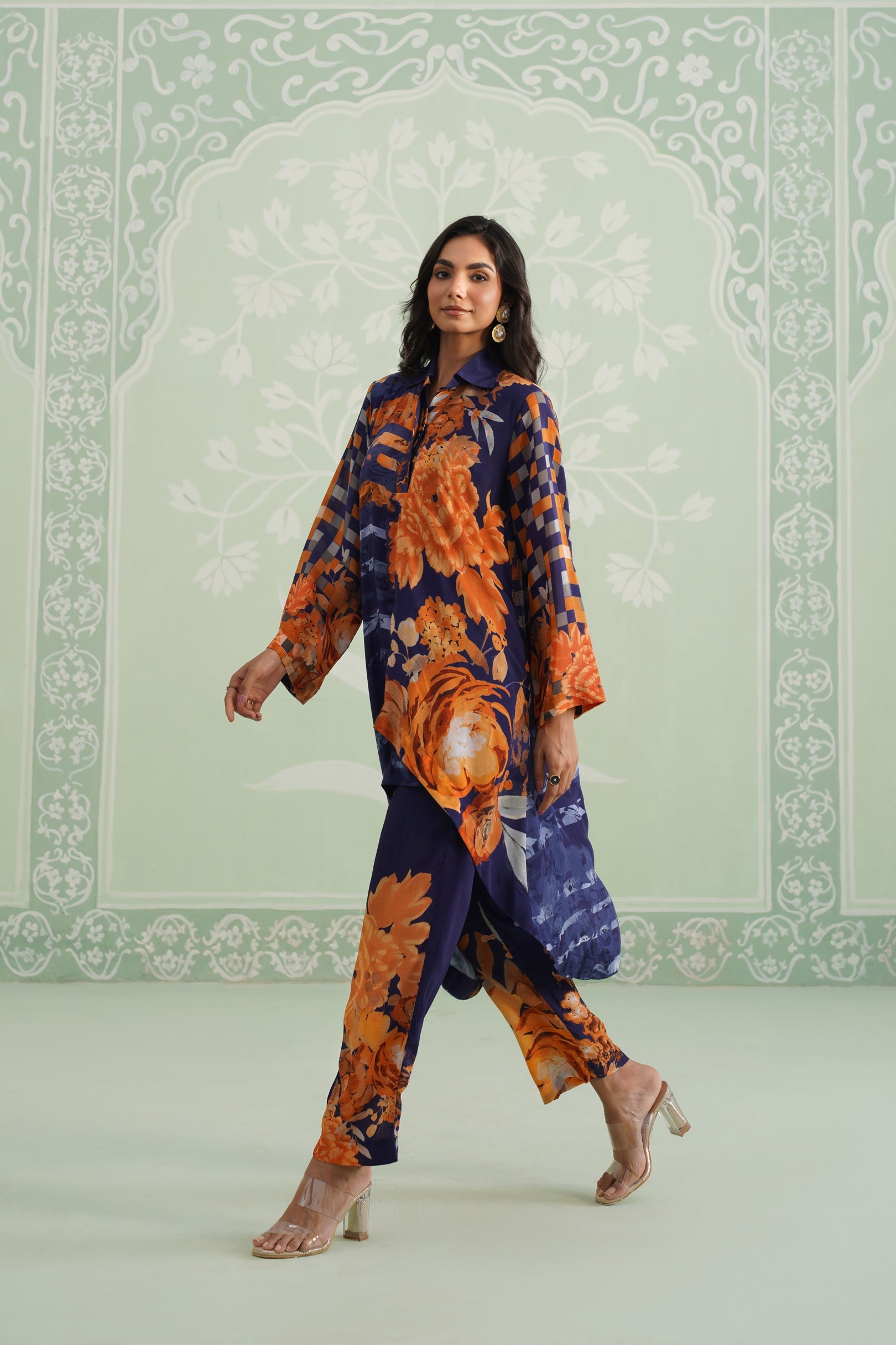 Khusboo Printed Crepe Matching Set - Neetika Chopra