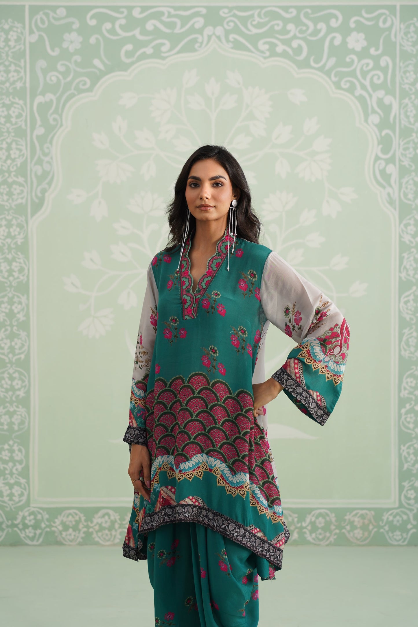 Meher Crepe Embroidered Matching Set - Neetika Chopra